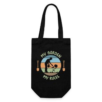 lustige Sprüche Gärtner Gartenliebe retro Logo - Geschenkbeutel für Flaschen - Schwarz - Vorne