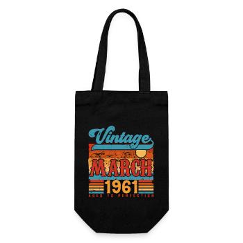 Mars 1961, Cadeau Anniversaire Vintage Mars 1961. - Sac à bouteille - noir - Devant