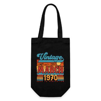 Mars 1970, Cadeau Anniversaire Vintage Mars 1970. - Sac à bouteille - noir - Devant