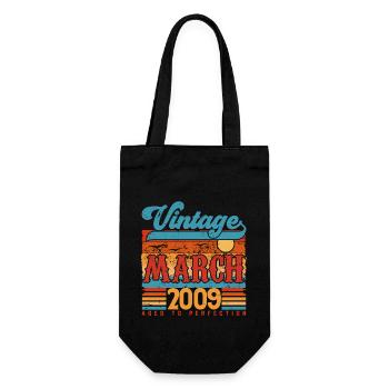 March 2009, March 2009 Vintage Anniversary Gift. - Gift Bag for Bottles - black - Front