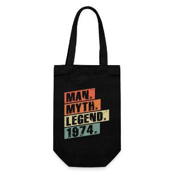 Vintage Born 1974 Man Myth Legend - Gift Bag for Bottles - black - Front