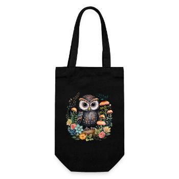 Hibou Cottagecore Vintage cadeau - Sac à bouteille - noir - Devant