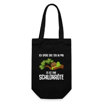 Ich Spüre Das Tier In Mir Es Ist Eine Schildkröte - Geschenkbeutel für Flaschen - Schwarz - Vorne