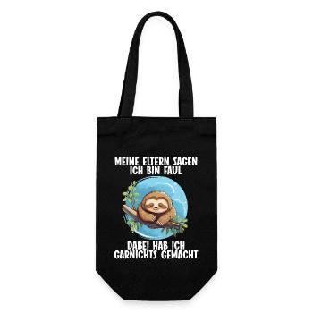 My parents all say I'm lazy sloth - Gift Bag for Bottles - black - Front