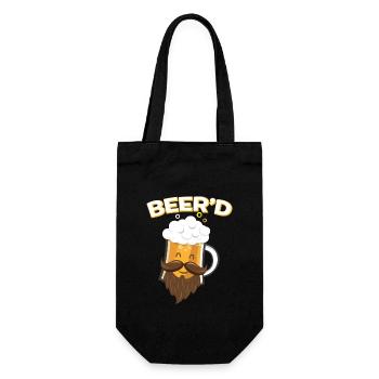 Beer_D T-Shirt - Verre à bière à moustache à barbe drôle - Sac à bouteille - noir - Devant