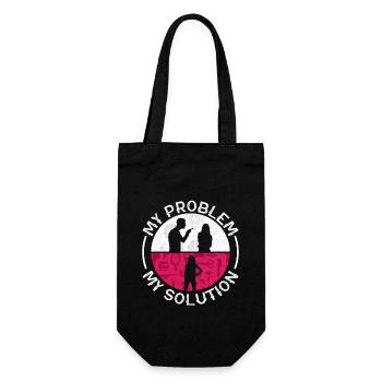 Hairstylist My Problem My Pictogram Mom Stylist - Geschenkbeutel für Flaschen - Schwarz - Vorne