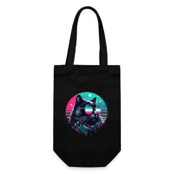 Chat chats néon Cool noir 80 ' s chat maman Fun - Sac à bouteille - noir - Devant