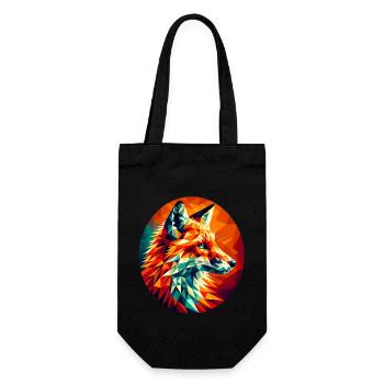 Fox in polygon illustration - Gift Bag for Bottles - black - Front