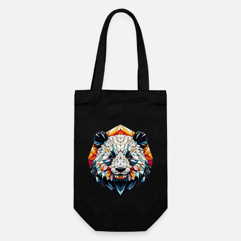 Panda in polygon representation - Gift Bag for Bottles - black