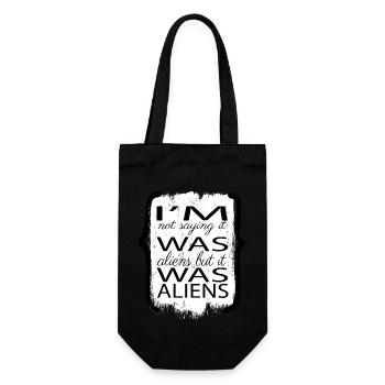 alien conspiracy birthday present gift idea happy - Gift Bag for Bottles - black - Front