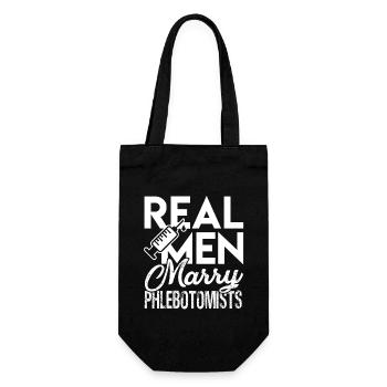 Phlebotomist Real Men Marry Phlebotomists - Gift Bag for Bottles - black - Front