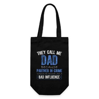 Sie nennen mich Papa, weil Komplize lustig ist - Geschenkbeutel für Flaschen - Schwarz - Vorne
