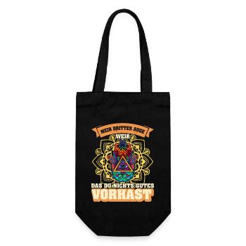 Hindu Yoga Symbol Hamsa Eye Meditation - Geschenkbeutel für Flaschen - Schwarz - Vorne