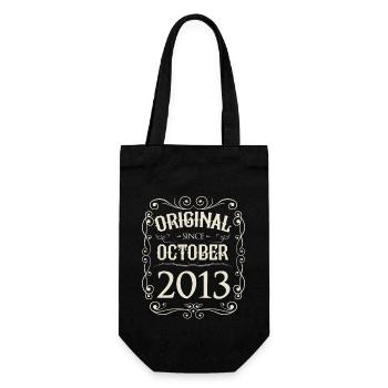 Vintage - Original since Oktober 2013 Geburtstag - Geschenkbeutel für Flaschen - Schwarz - Vorne