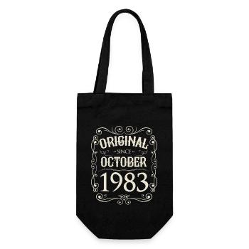 Vintage - Original since Oktober 1983 Geburtstag - Geschenkbeutel für Flaschen - Schwarz - Vorne