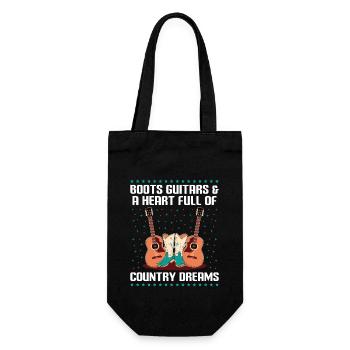 County Music Vintage Music Lover Western Country C - Geschenkbeutel für Flaschen - Schwarz - Vorne