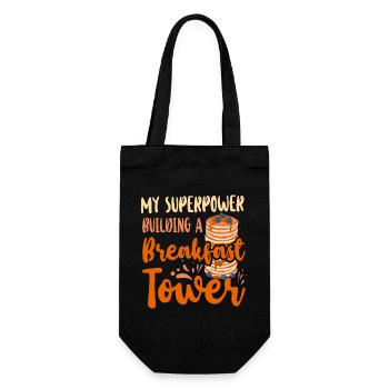 Pancake Lover Kids My Superpower - Geschenkbeutel für Flaschen - Schwarz - Vorne