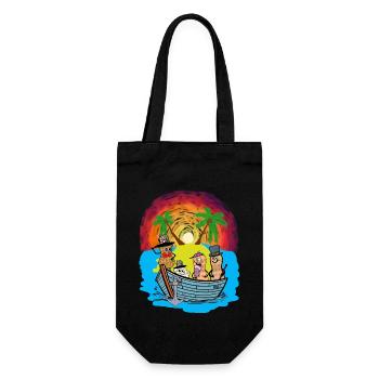 South Seas Expedition Travel Adventure Peanuts Ahoy - Gift Bag for Bottles - black - Front