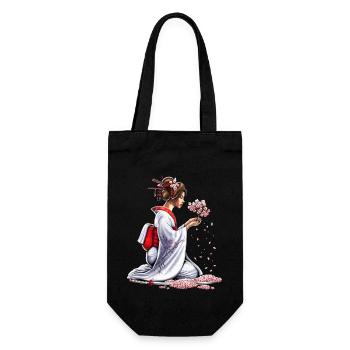 Japanese Samurai Girl - Gift Bag for Bottles - black - Front