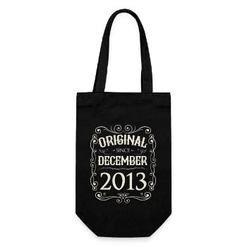 Vintage - Original since Dezember 2013 Geburtstag - Geschenkbeutel für Flaschen - Schwarz - Vorne