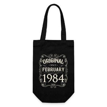 Vintage - Original since Februar 1984 Geburtstag - Geschenkbeutel für Flaschen - Schwarz - Vorne