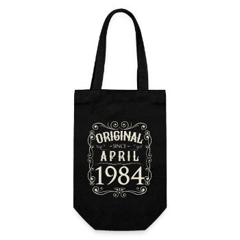 Vintage - Original since April 1984 Geburtstag - Geschenkbeutel für Flaschen - Schwarz - Vorne
