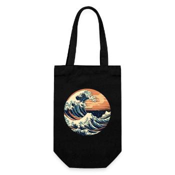 Große Welle The Great Wave Kanagawa - Gift Bag for Bottles - black - Front