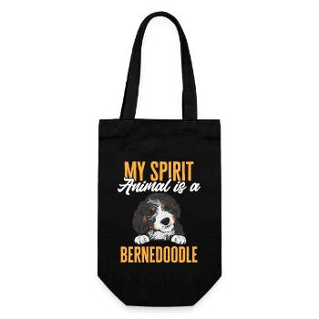 Bernedoodle Dog - Gift Bag for Bottles - black - Front