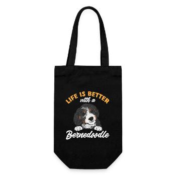 Bernedoodle Dog - Gift Bag for Bottles - black - Front