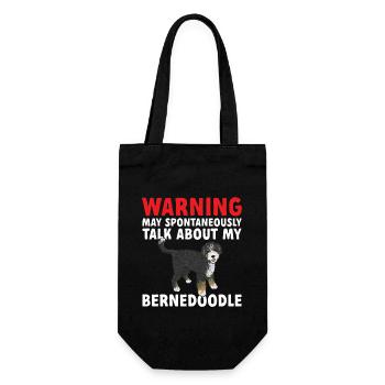 Bernedoodle Hund - Geschenkbeutel für Flaschen - Schwarz - Vorne