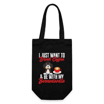 Bernedoodle Hund - Geschenkbeutel für Flaschen - Schwarz - Vorne