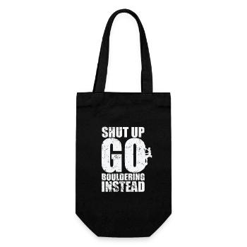 Shut up go Bouldering instead - Geschenkbeutel für Flaschen - Schwarz - Vorne