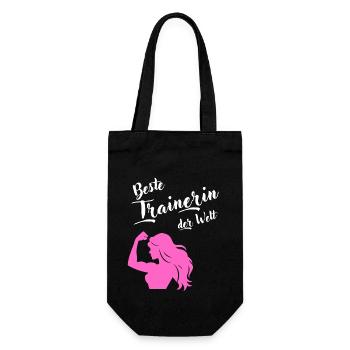 Beste Trainerin der Welt für Trainerinnen - Geschenkbeutel für Flaschen - Schwarz - Vorne