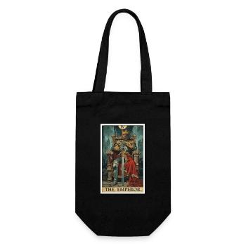 Tarotkarte The Emperor Der Herrscher - Geschenkbeutel für Flaschen - Schwarz - Vorne