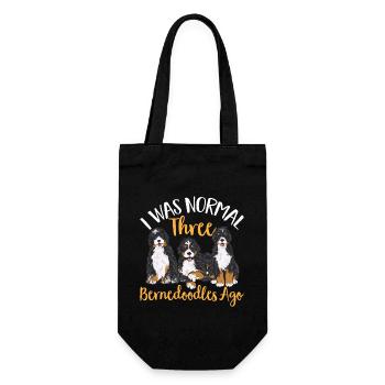 Bernedoodle Hund - Geschenkbeutel für Flaschen - Schwarz - Vorne