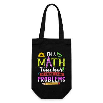 Ich bin ein Mathelehrer Natürlich habe ich - Geschenkbeutel für Flaschen - Schwarz - Vorne