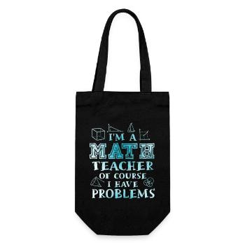 Ich bin ein Mathelehrer Natürlich habe ich - Geschenkbeutel für Flaschen - Schwarz - Vorne