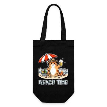 Strandzeit 2 - Geschenkbeutel für Flaschen - Schwarz - Vorne