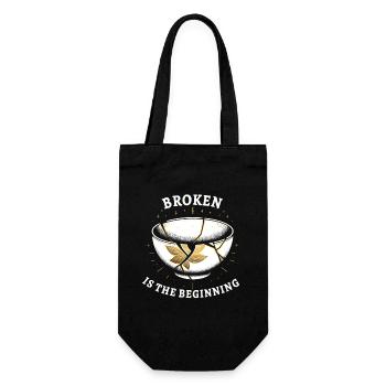 Kintsugi Kintsukuroi Imperfect Japanese Art - Gift Bag for Bottles - black - Front
