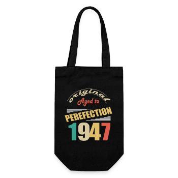 I am 77 years old | I was born in 1947 - birth - Gift Bag for Bottles - black - Front
