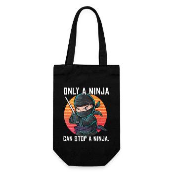 Nur ein Ninja kann einen Ninja aufhalten - Geschenkbeutel für Flaschen - Schwarz - Vorne