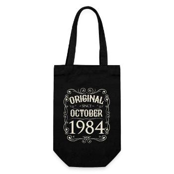 Vintage - Original since Oktober 1984 Geburtstag - Geschenkbeutel für Flaschen - Schwarz - Vorne