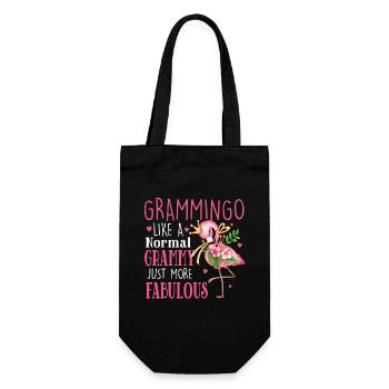 Flamingo Grammingo like a normal Grammy Gifts - Gift Bag for Bottles - black - Front