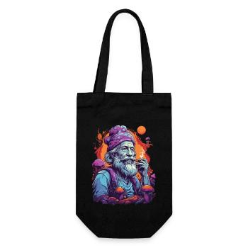Vivid Colors Forest Mushrooms Music Festival Art - Gift Bag for Bottles - black - Front
