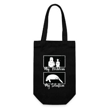 Dugong Lover My Problem My Pictogram Mom Manatee - Gift Bag for Bottles - black - Front