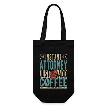 Sofortiger Anwalt Fügen Sie einfach Kaffee hinzu - Geschenkbeutel für Flaschen - Schwarz - Vorne