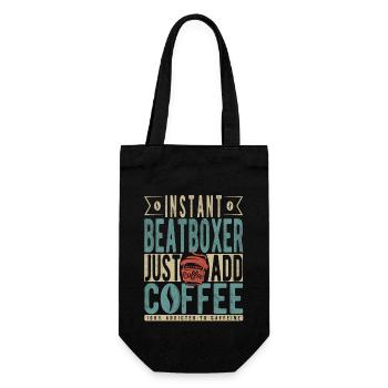 Instant Beatboxer Fügen Sie einfach Kaffee hinzu - Geschenkbeutel für Flaschen - Schwarz - Vorne
