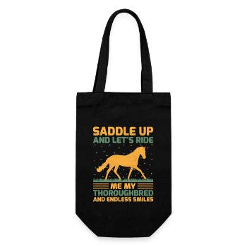Thoroughbred Horse Racing Riding Equestian Horses - Gift Bag for Bottles - black - Front