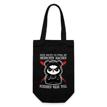 Cool Panda Ironie Frech Witzig Trend Spaß - Geschenkbeutel für Flaschen - Schwarz - Vorne