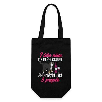 Bernedoodle Dog - Gift Bag for Bottles - black - Front